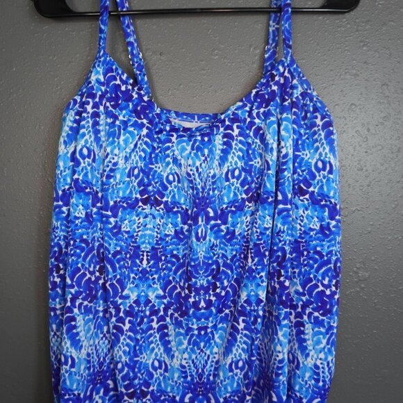 Summer Womens Blue And Black 2 Piece Swim Set Top And Bottom Size US 14 - Picture 2 of 7